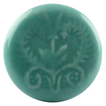 Sea Green Leaf Flower Ceramic Wine Stopper